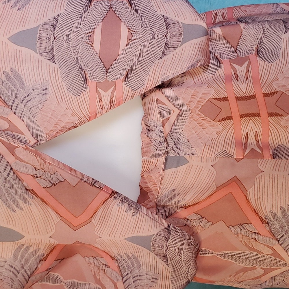 Nikita peach & coral silky breezy spring summer romper - Picture 7 of 14